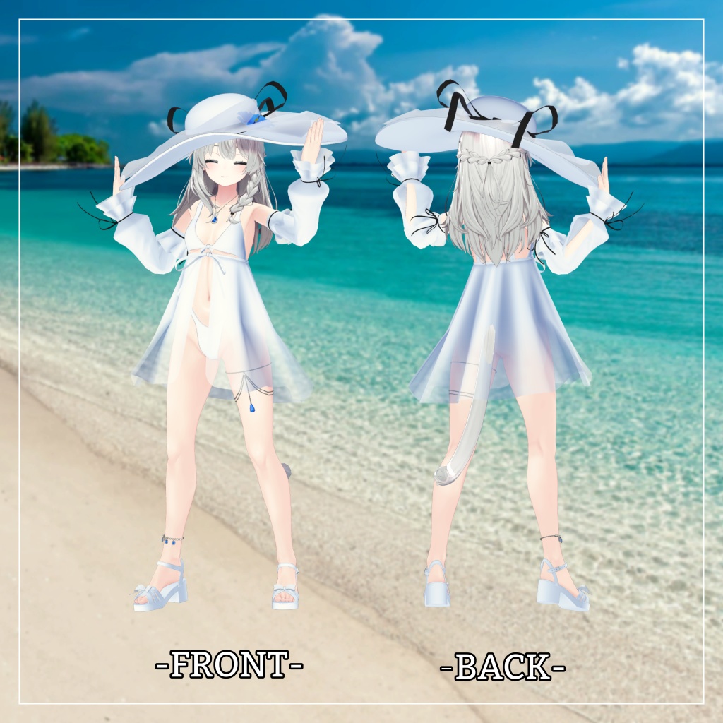 しなの対応衣装【Sleeve and One Piece Swimsuit】