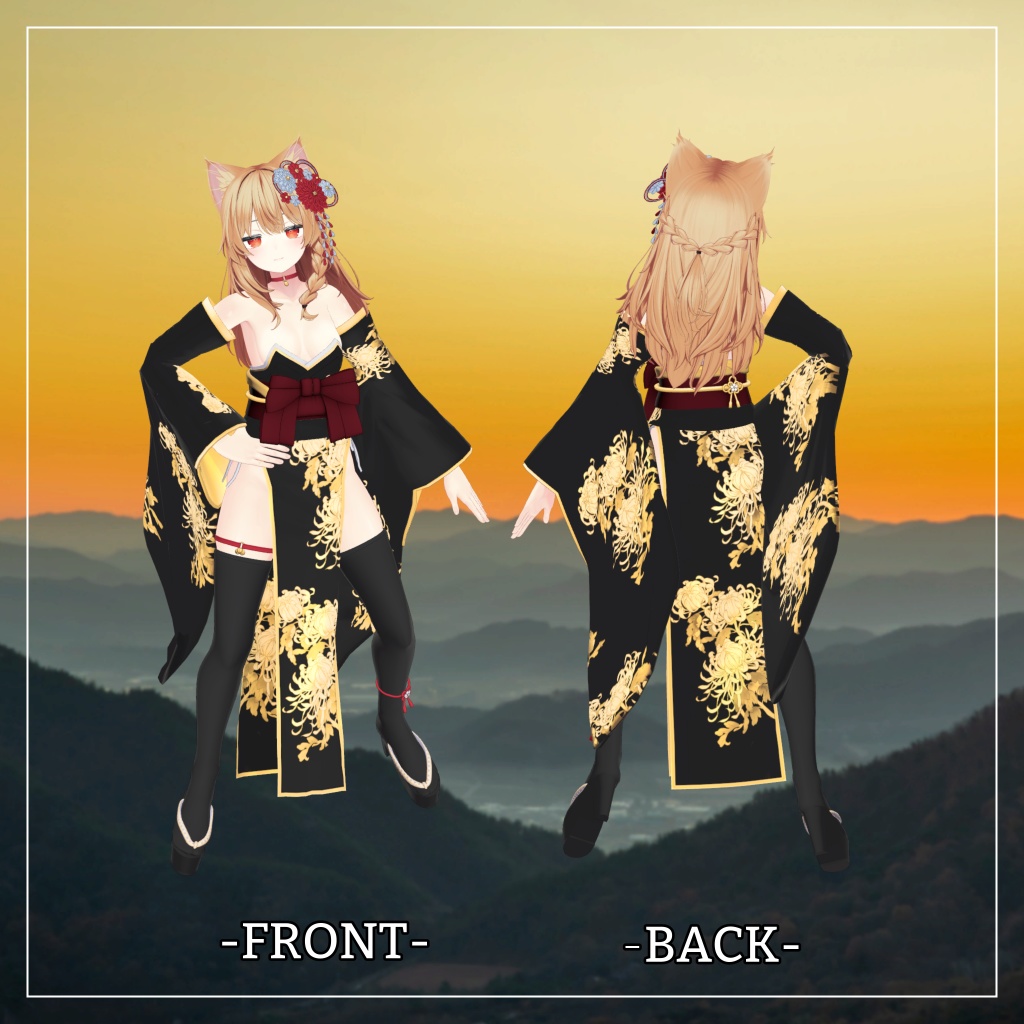 しなの対応衣装【Slit Kimono】