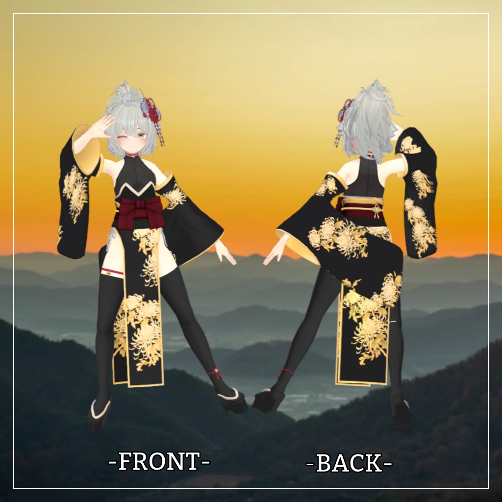 スノーハヴォック&リーサルフリート&デルタフレア対応衣装【Slit Kimono】