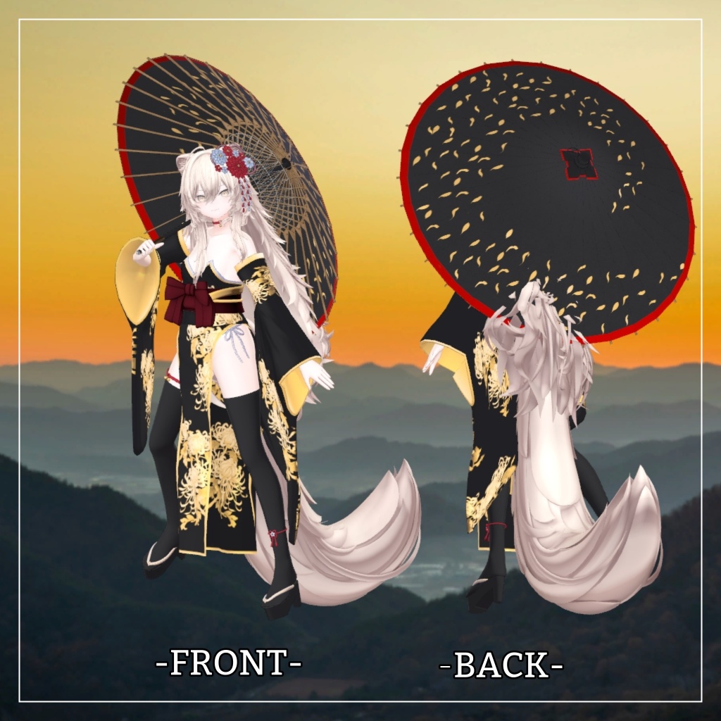 真央&りりか対応衣装【Slit Kimono】