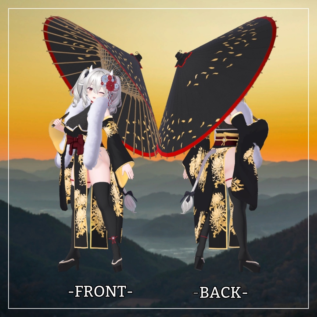 ミルティナ対応衣装【Slit Kimono】