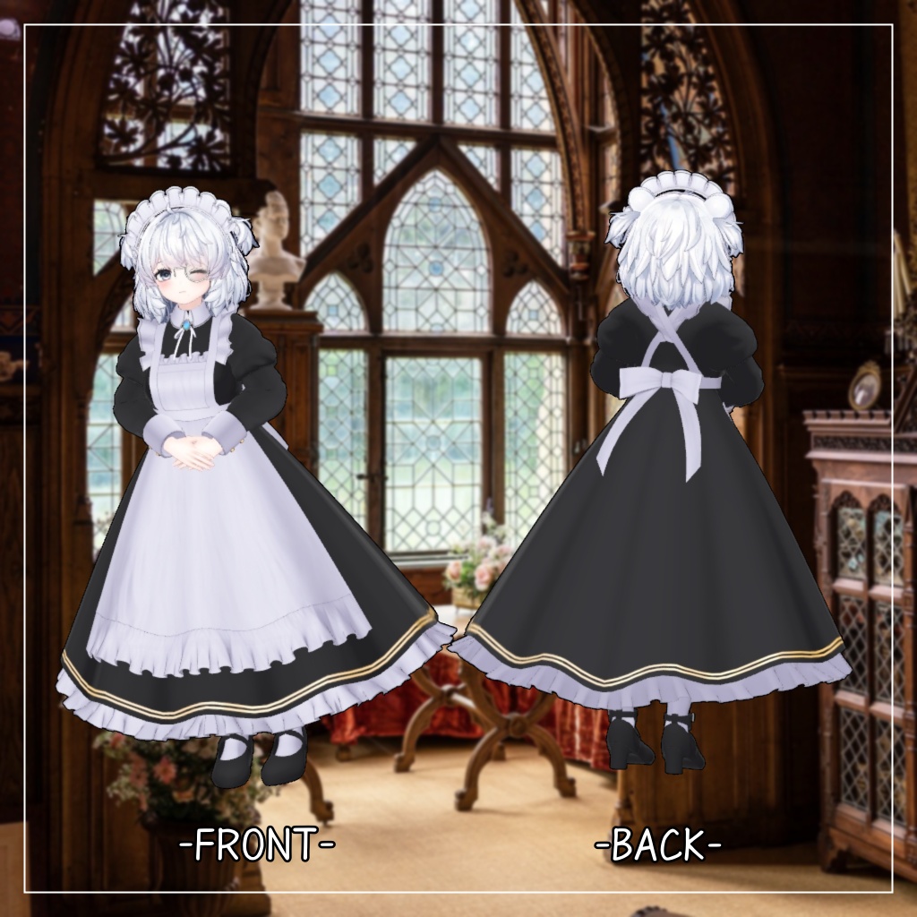 ひきくまりのクマリ対応衣装【Long skirt maid】