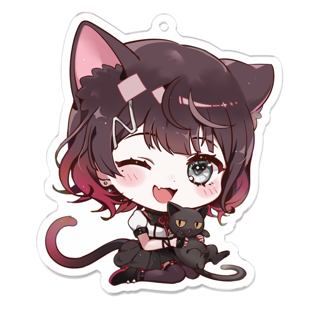【通常販売】活動一周年記念 アクリルキーホルダー【猫乃寝のあ/個人Vtuber】