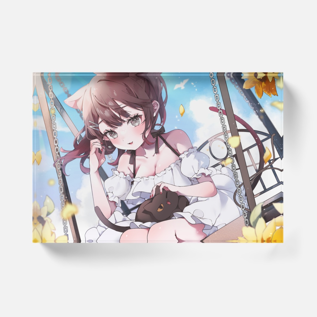 【通常販売】活動三周年記念 アクリルブロック【猫乃寝のあ/個人Vtuber】