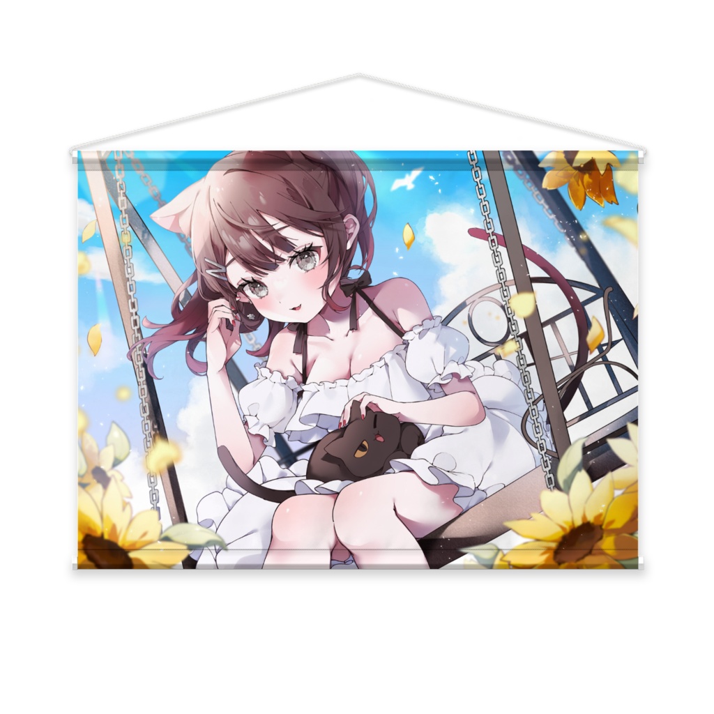 【通常販売】活動三周年記念 タペストリー【猫乃寝のあ/個人Vtuber】