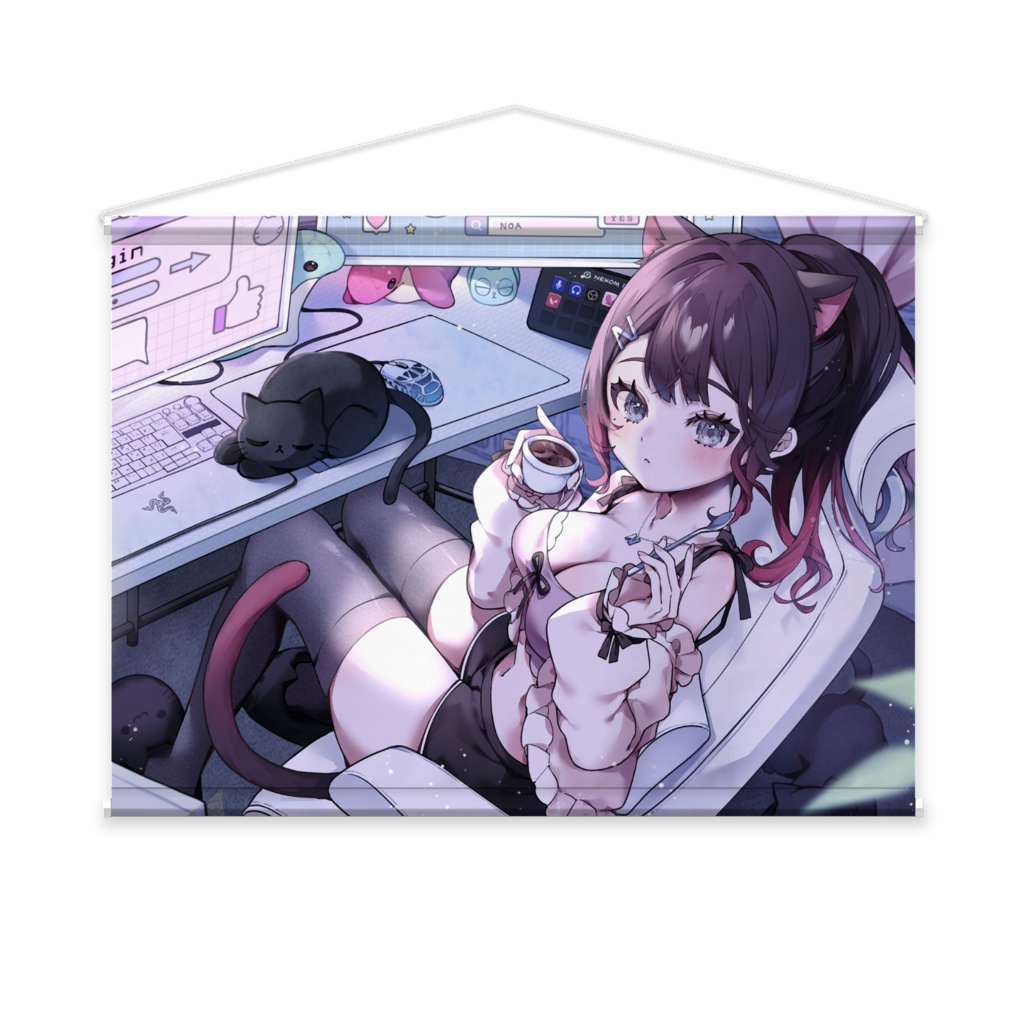 【限定販売】活動四周年記念 タペストリー【猫乃寝のあ/個人Vtuber】