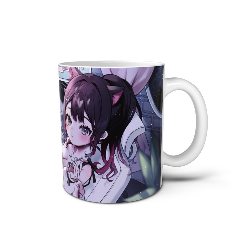 【限定販売】活動四周年記念 マグカップ【猫乃寝のあ/個人Vtuber】