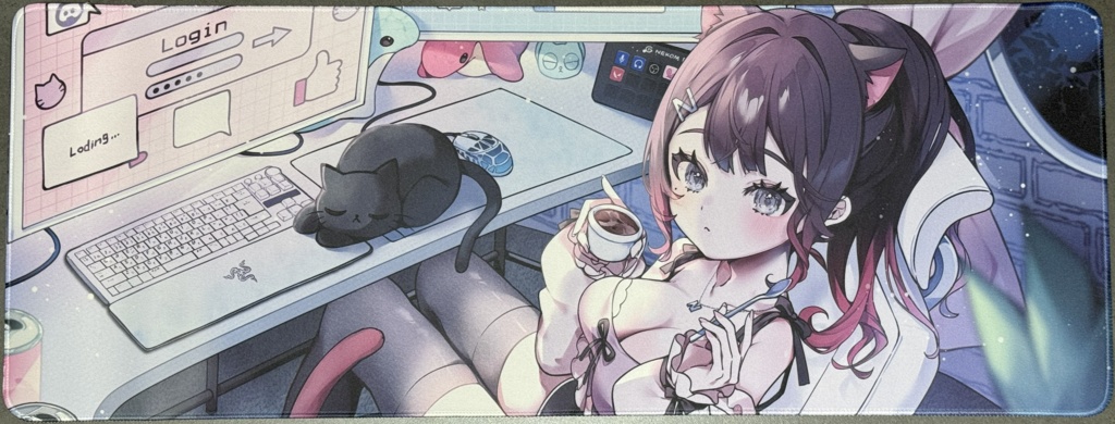 【数量限定販売】活動四周年記念 マウスパッド【猫乃寝のあ/個人Vtuber】