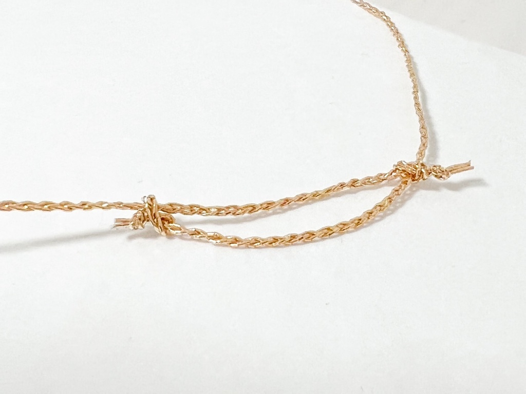 金属アレルギー対応!糸で作ったチェーン風ネックレス