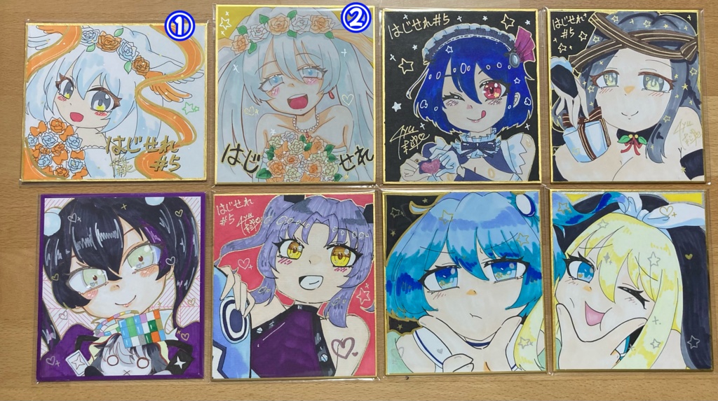 手描きミニ色紙〜各種