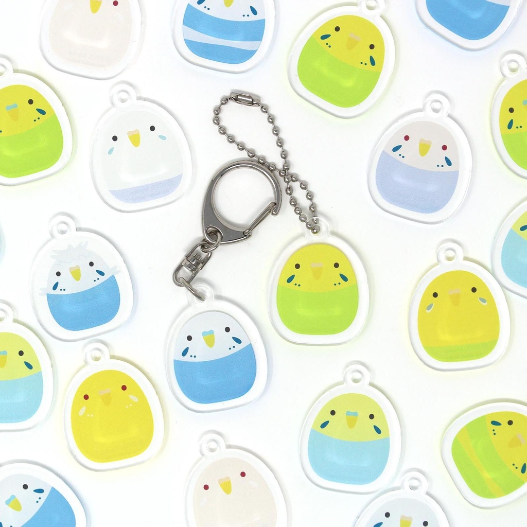 セキセイインコ:記名ができるアクリルキーホルダー