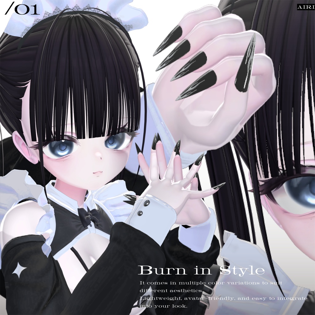 【7アバター対応】Flame Nail ঌ HeptaColor #clnsq