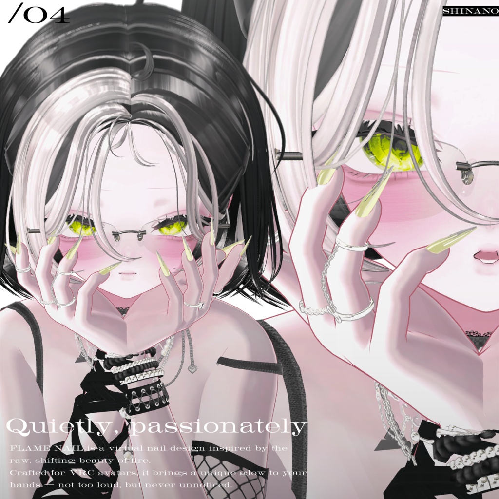 【7アバター対応】Flame Nail ঌ HeptaColor #clnsq