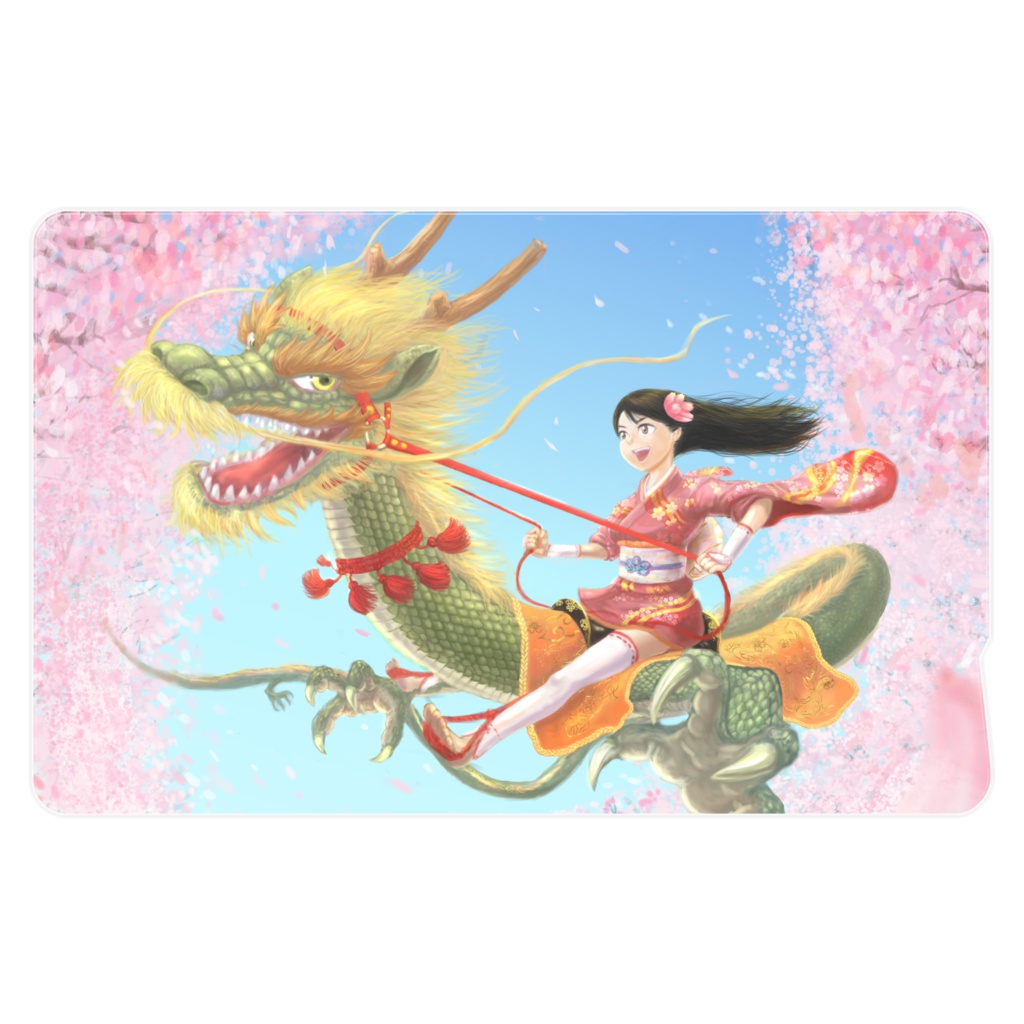「龍に乗ってお花見」ICカードステッカー
