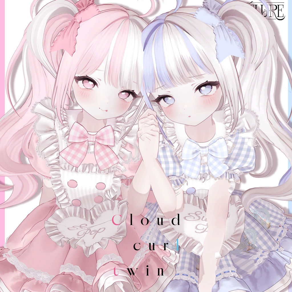 【6アバター対応】Cloud curl twin hair