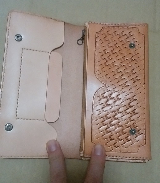 ハンドメイド 革財布 ファスナータイプ FREE!渚