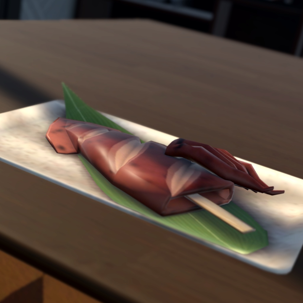 【VRChat向け】いか焼き【髪飾り・家具】