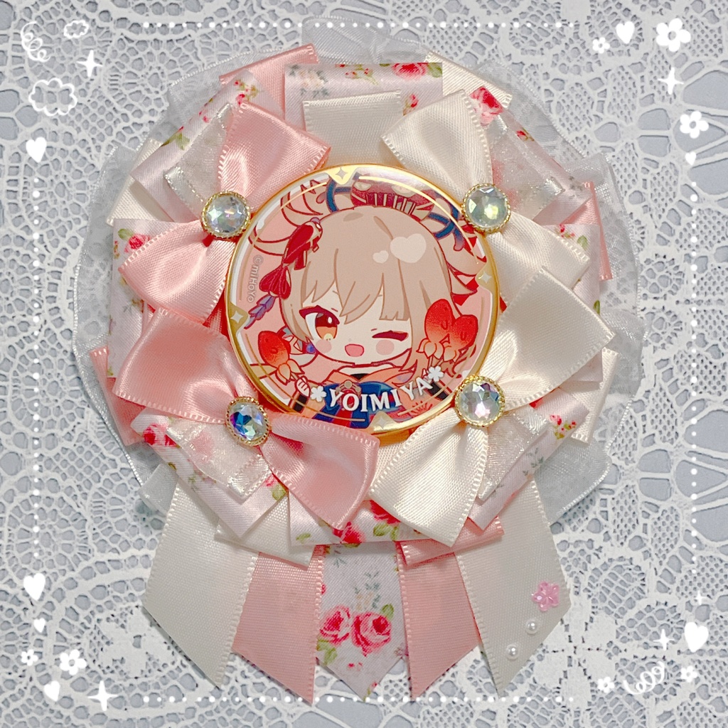 ロゼット ピンク リボン