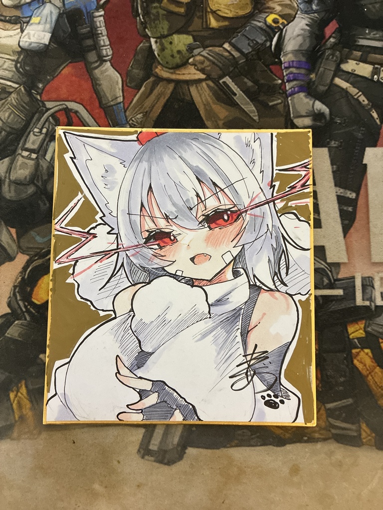 【ミニ色紙】犬走椛　リミッター解除【イラスト作品】