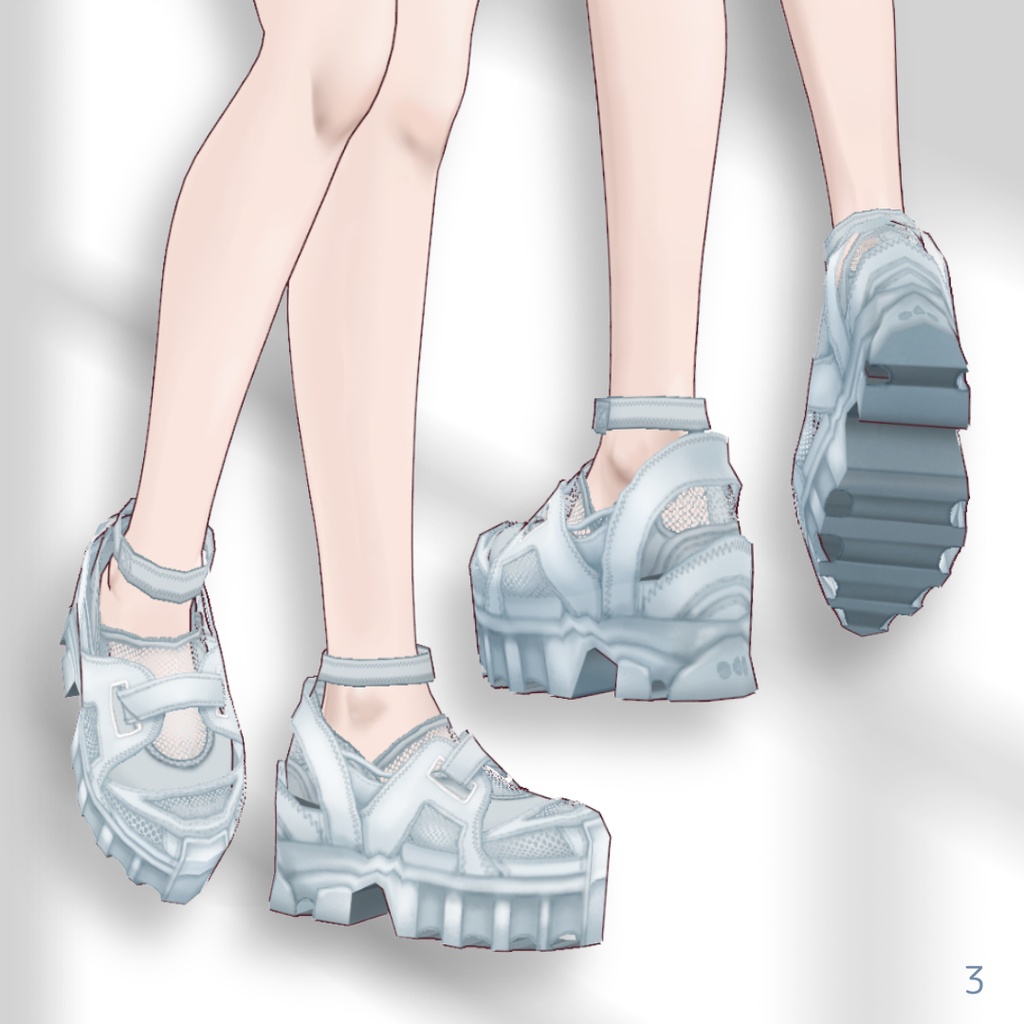 Mesh Velcro Chunky Sneakers【VRoid】