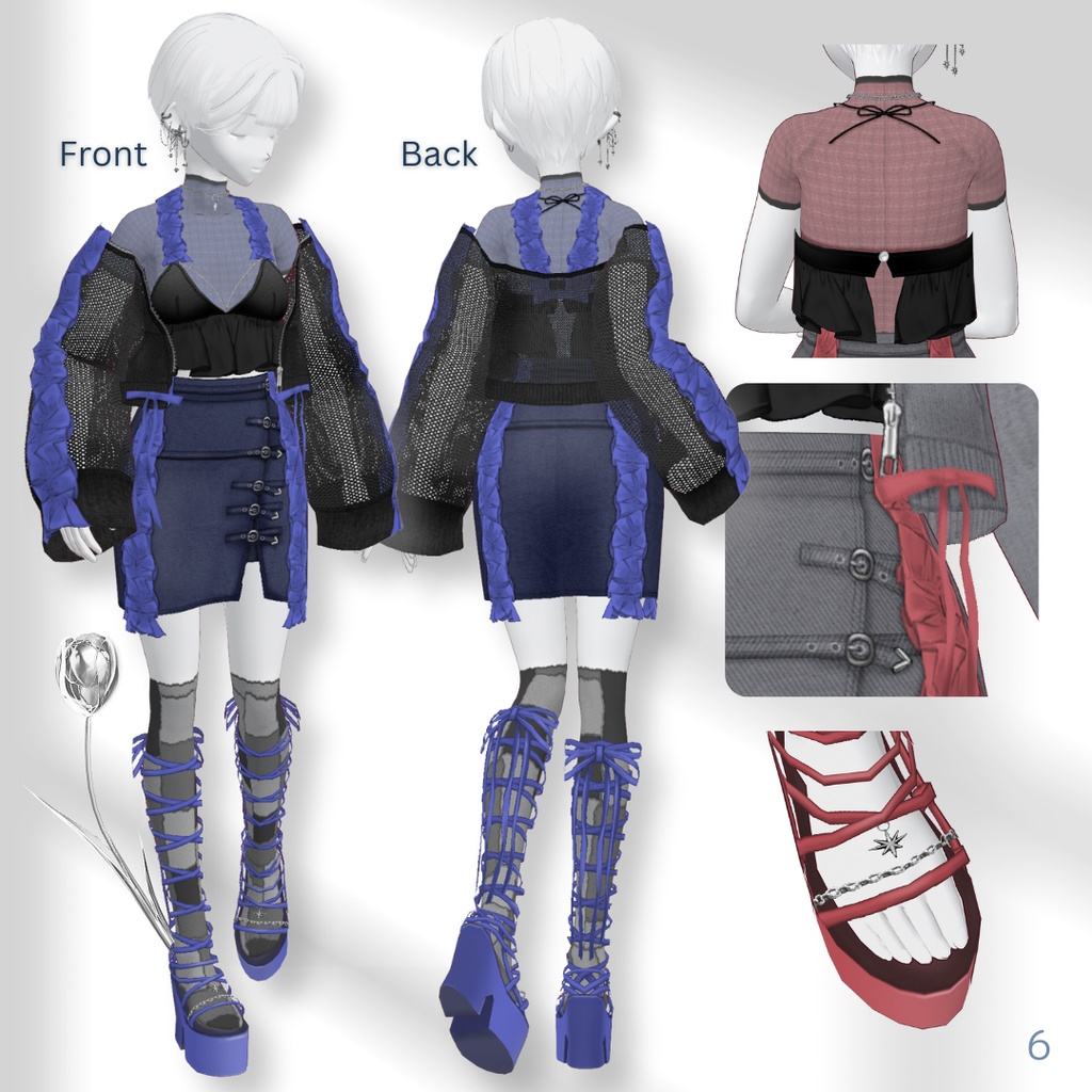 Stellar Ruffle Outfit SET【VRoid】