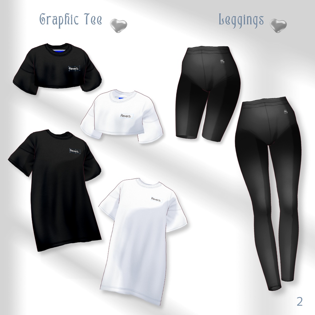 【無料】THX 888 Follow! Graphic Tee & Leggings【VRoid】