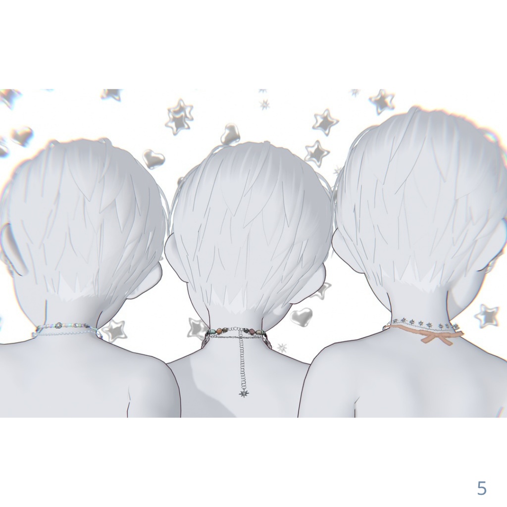 【3Types】Spring / Summer Choker Necklaces【VRoid】