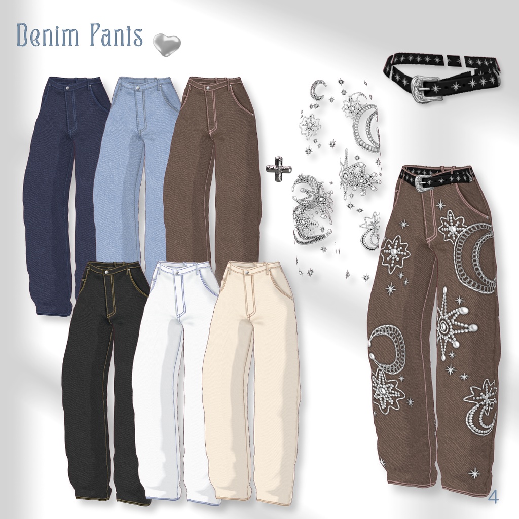 Suspender+Tank top&Bottom Outfit SET【VRoid】