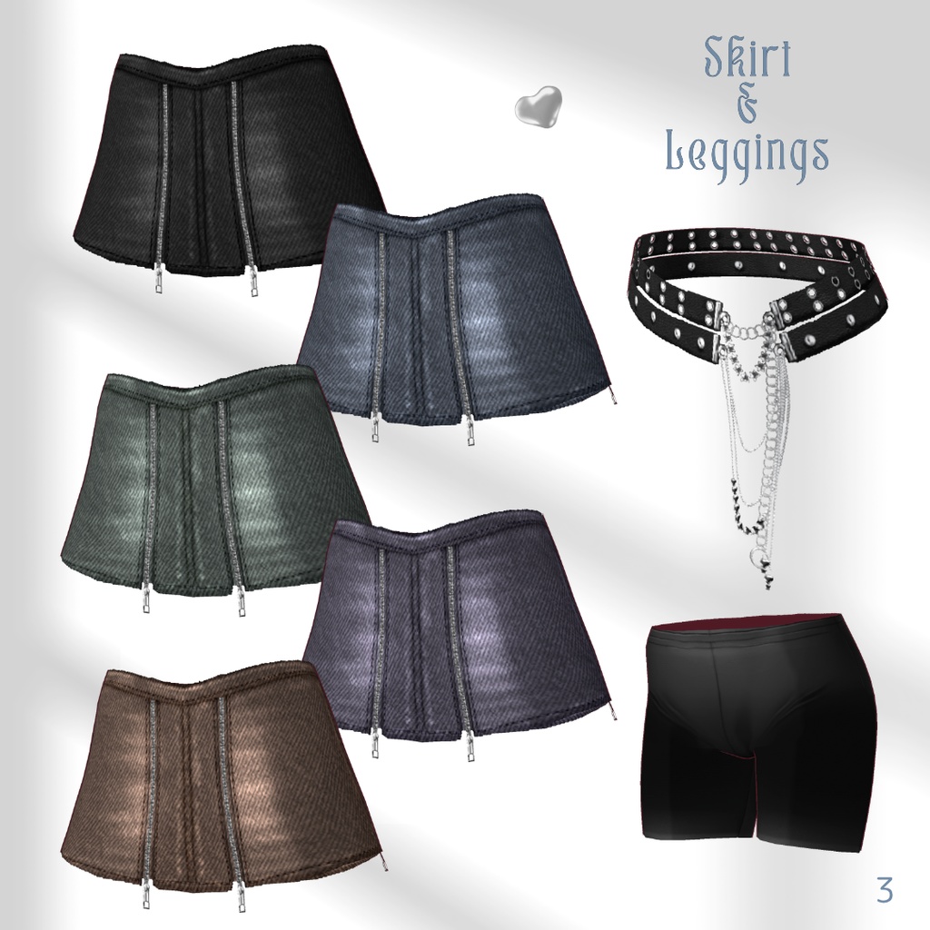 Damage Tee & Denim Skirt Outfit SET【VRoid】