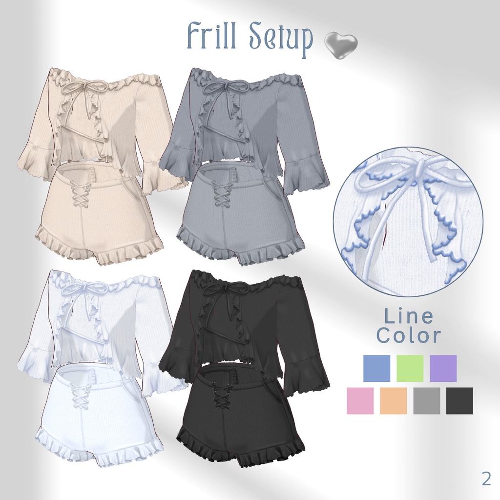 Frill Setup & Corset Swimwear Set【VRoid】