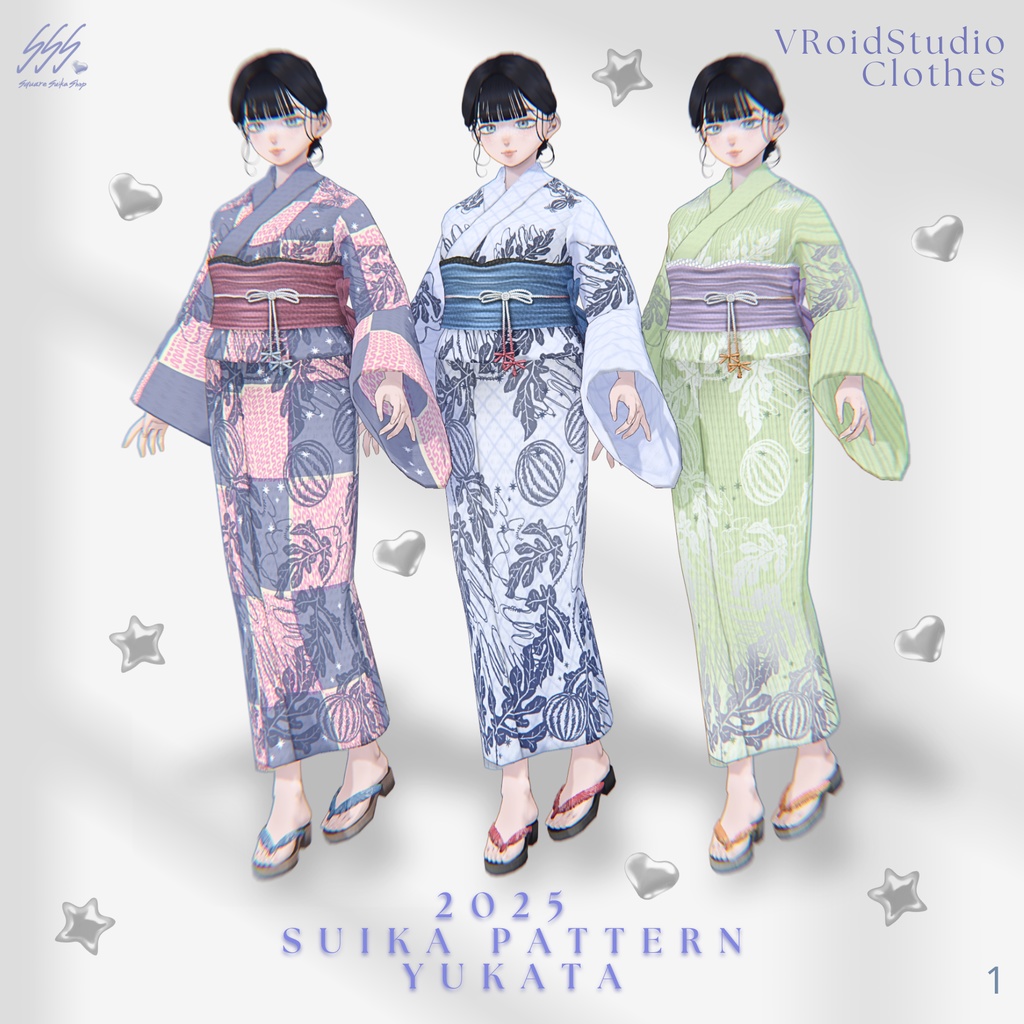2025 SUIKA PATTERN YUKATA【VRoid】