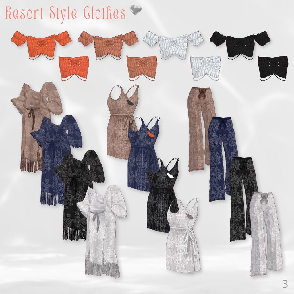 Resort Style Outfit Set【VRoid】