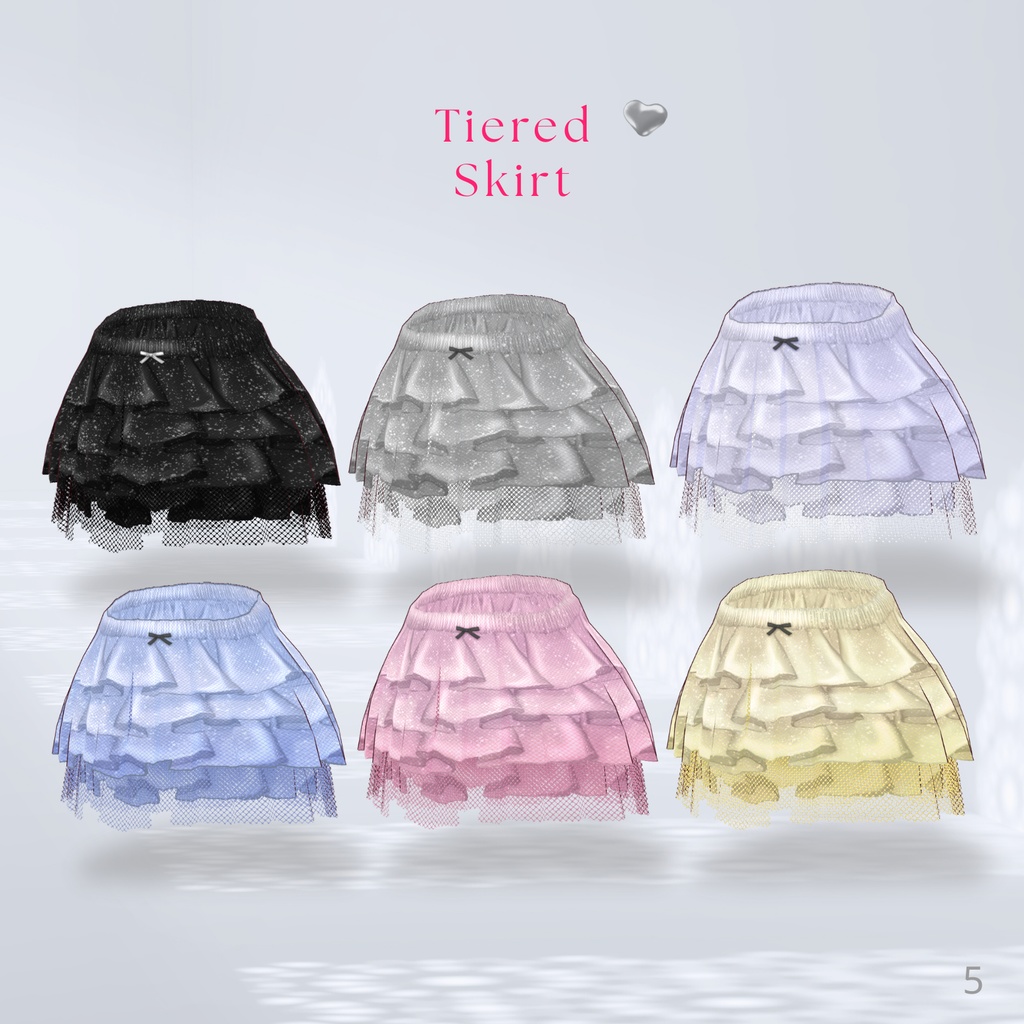 【6colors】Fluffy Frill Outfit Set【VRoid】