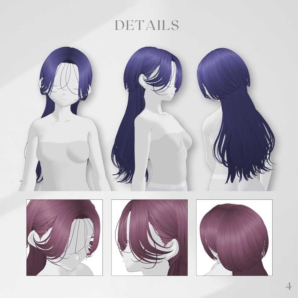 【5colors】Wolf Cut Long Hair 【VRoid】