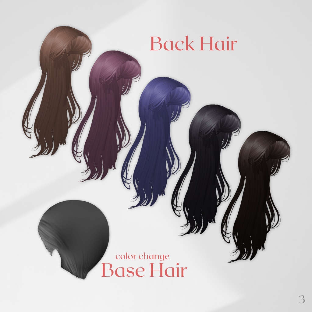 【5colors】Wolf Cut Long Hair 【VRoid】