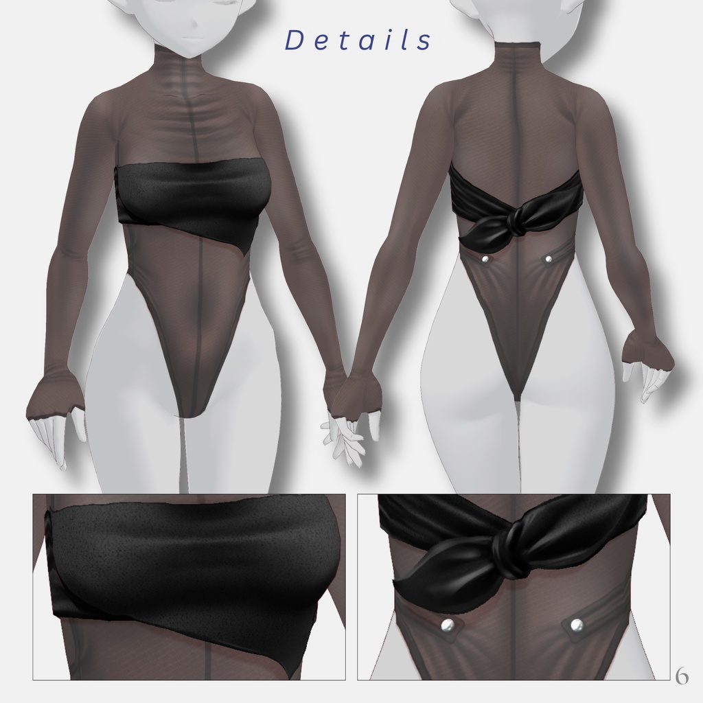 Leather & Sheer Outfit【VRoid】