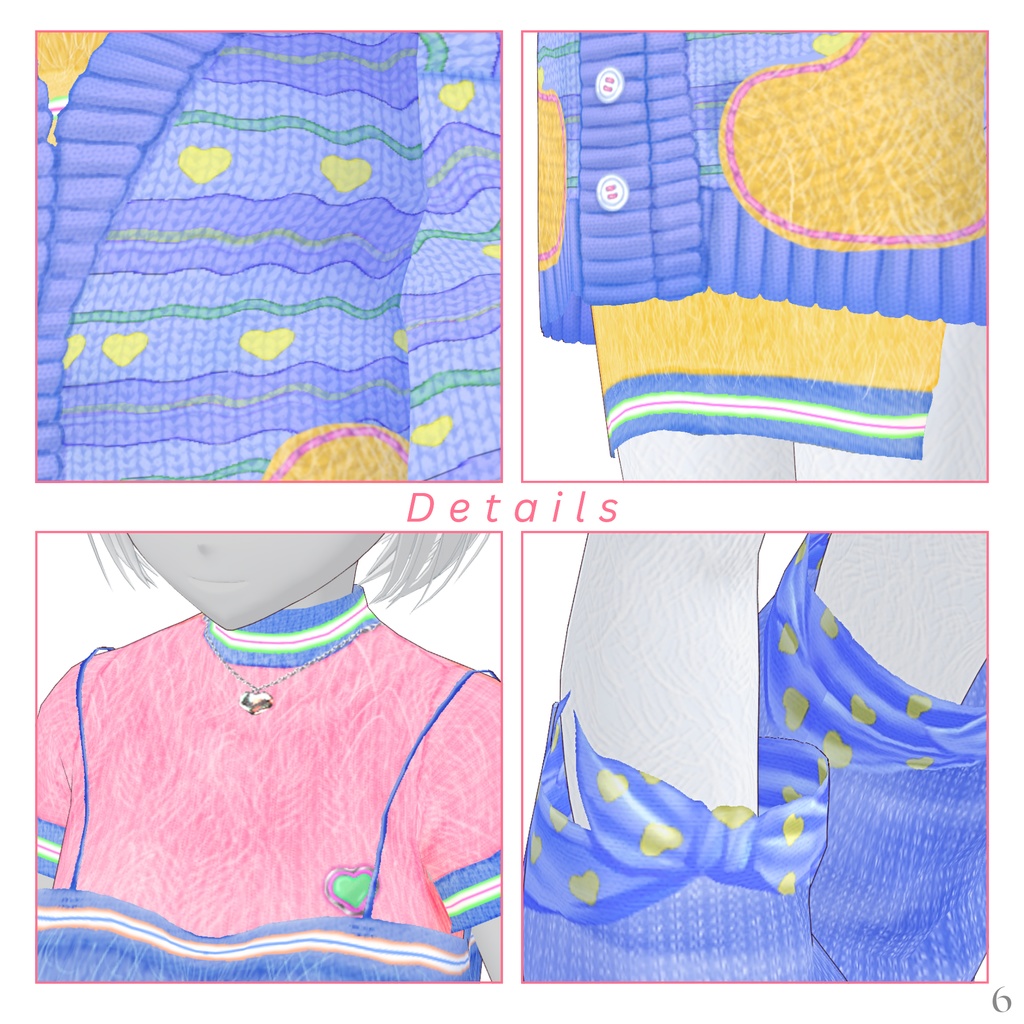 Multi Color Knit Outfit【VRoid】