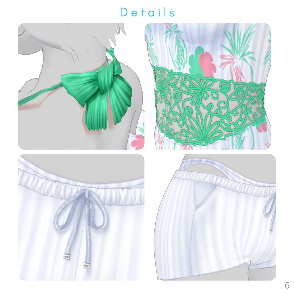 Tropical Swimwear Set【VRoid】