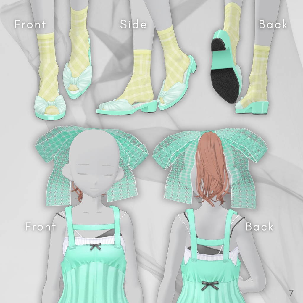 Early Summer Chiffon Outfit【VRoid衣装&髪製リボン&ポニーテール】
