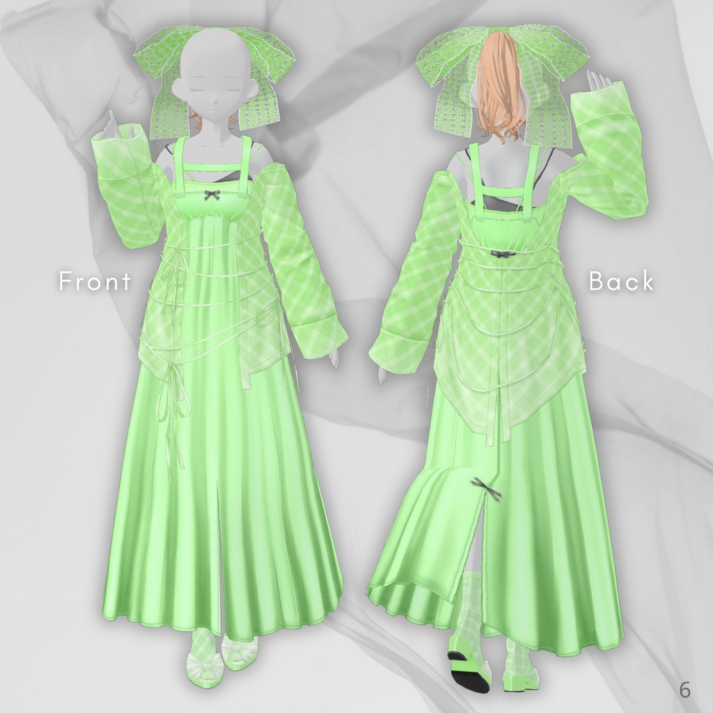 Early Summer Chiffon Outfit【VRoid衣装&髪製リボン&ポニーテール】
