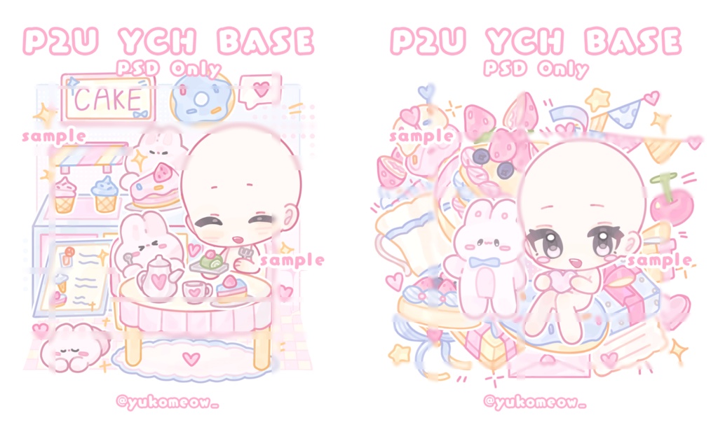 可愛い素体|商用利用OK |トレスChibi Girl Pose素材YCH base