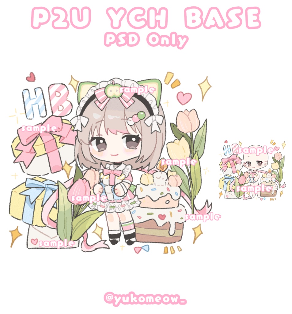 クリスマス 可愛い素体|商用利用OK |トレスChibi Girl Pose素材YCH base Happy birthday!🎂