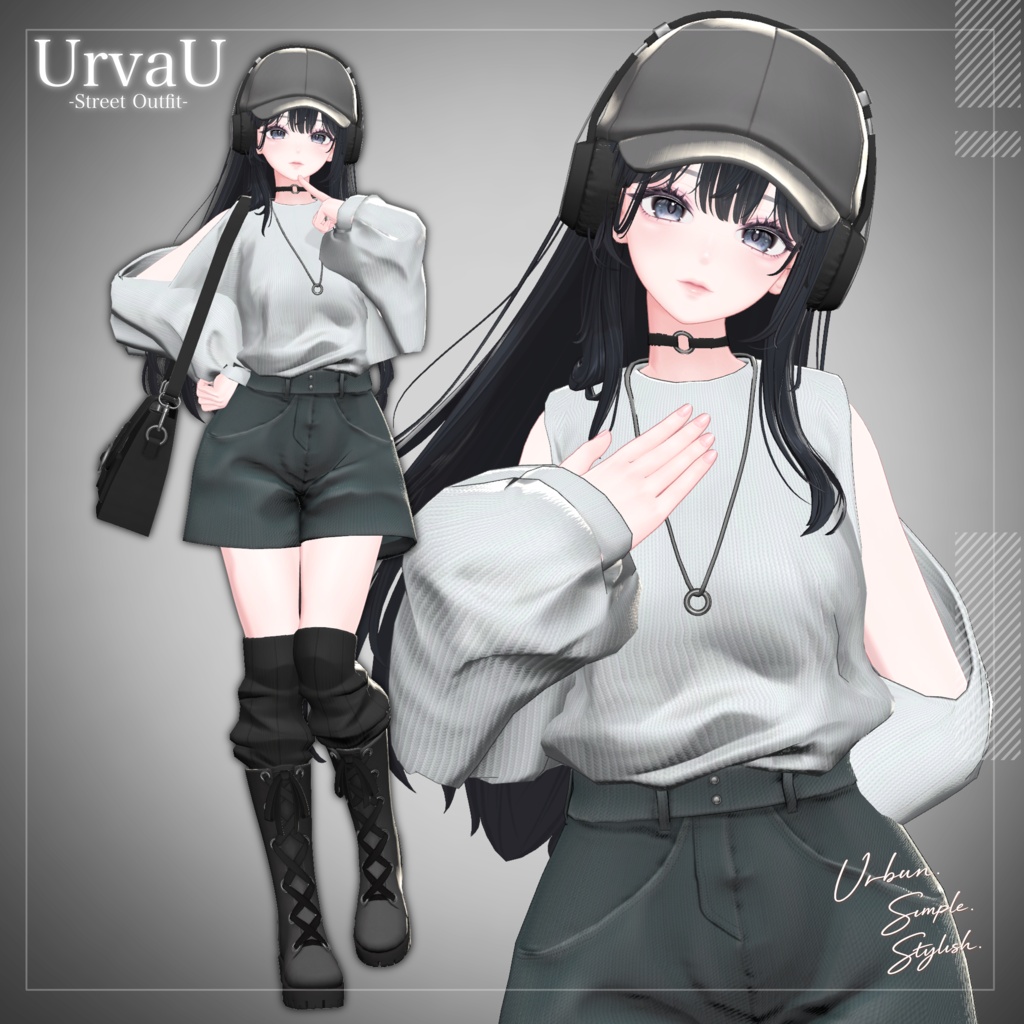 UrvaU -StreetOutfit-【12アバター対応・VRChat向け衣装】