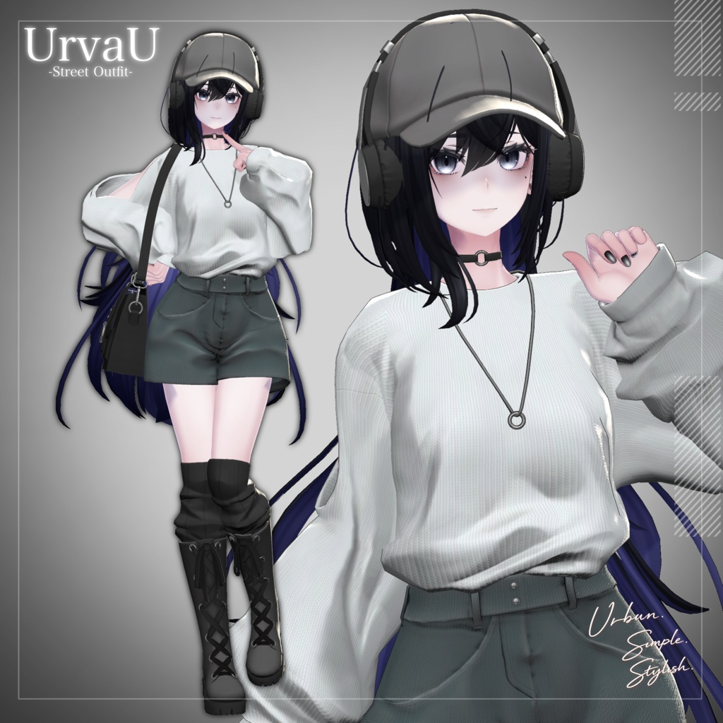 UrvaU -StreetOutfit-【12アバター対応・VRChat向け衣装】