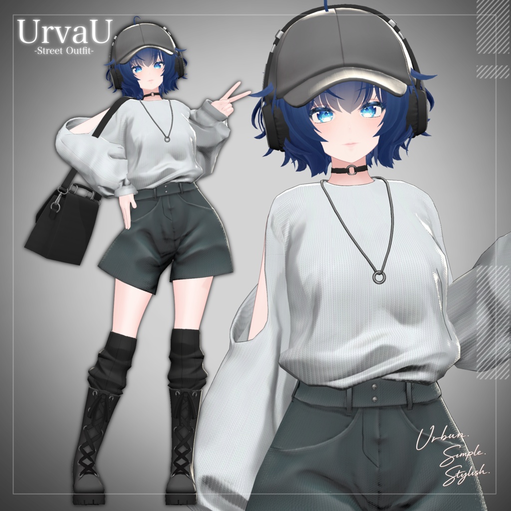 UrvaU -StreetOutfit-【12アバター対応・VRChat向け衣装】