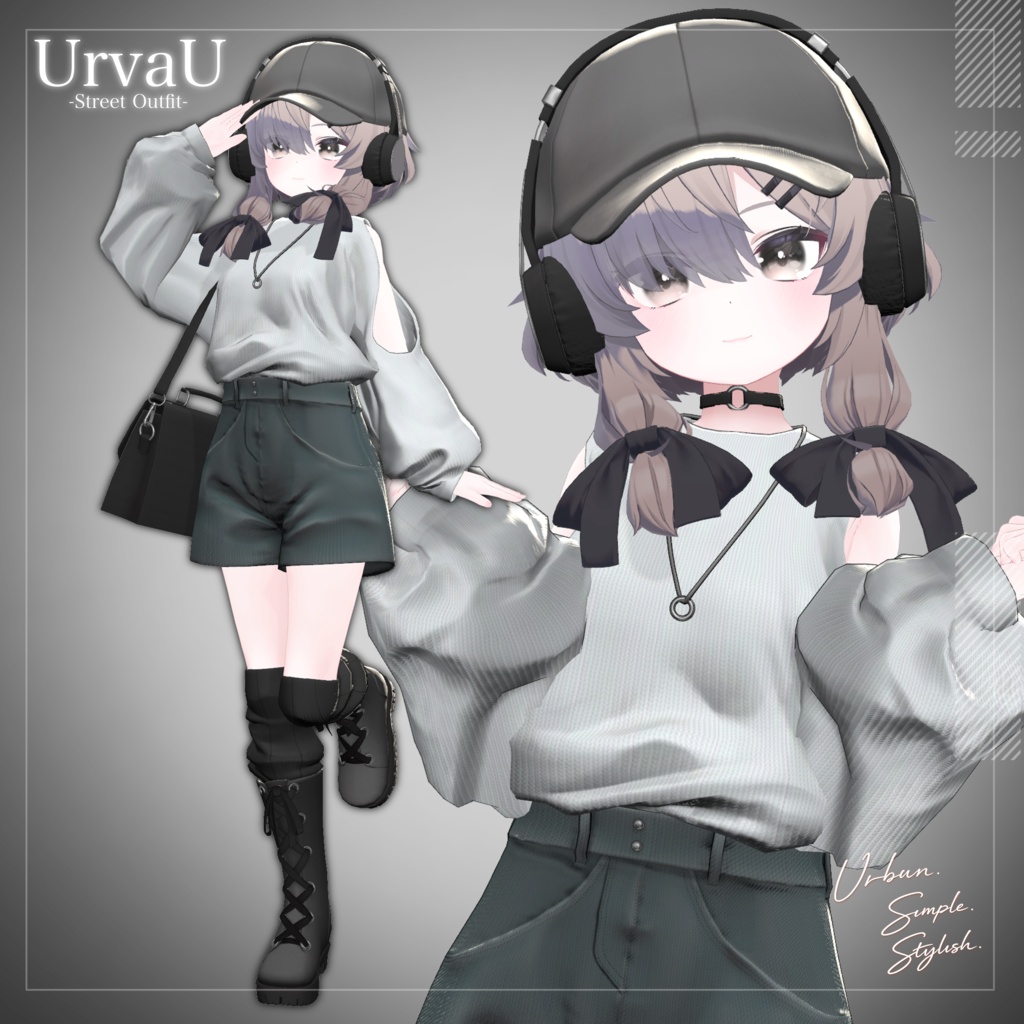 UrvaU -StreetOutfit-【12アバター対応・VRChat向け衣装】