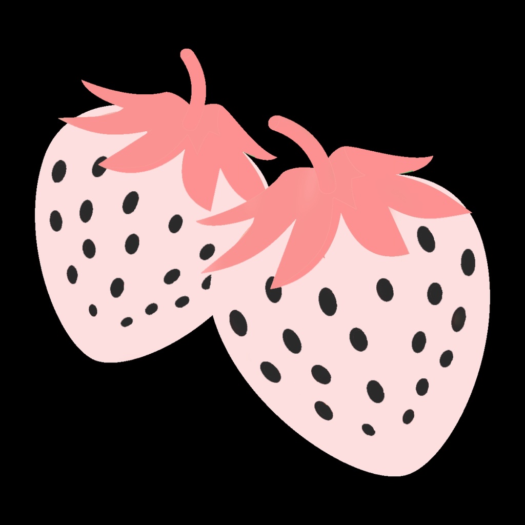 【地雷系いちごのワンポイント】ワンピース&Tシャツ コーデ【Vroid用】