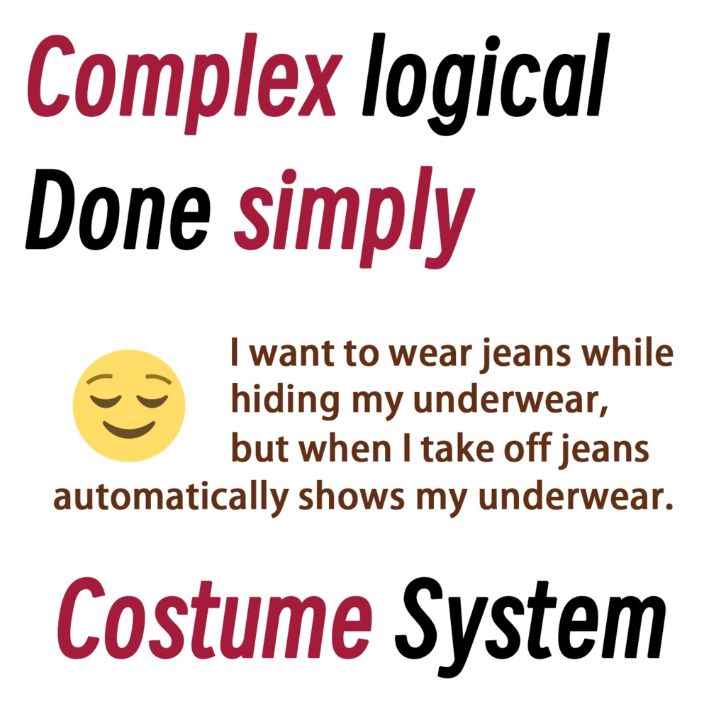 CostumeSystem 无需录制动画的换装系统 アニメーションを録画しないワードローブシステム