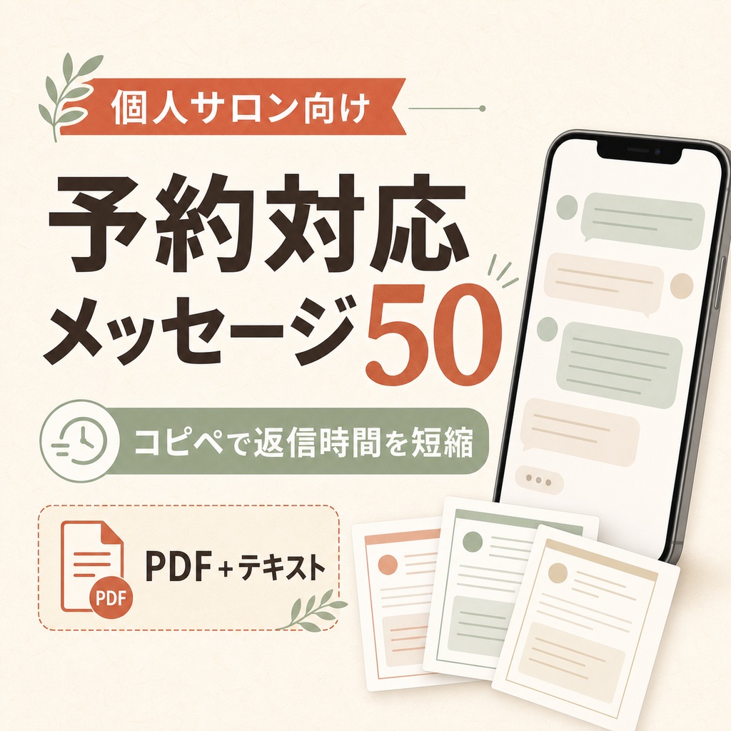 個人サロン向け｜予約対応メッセージ50【コピペで使えるLINE・DM文例集】