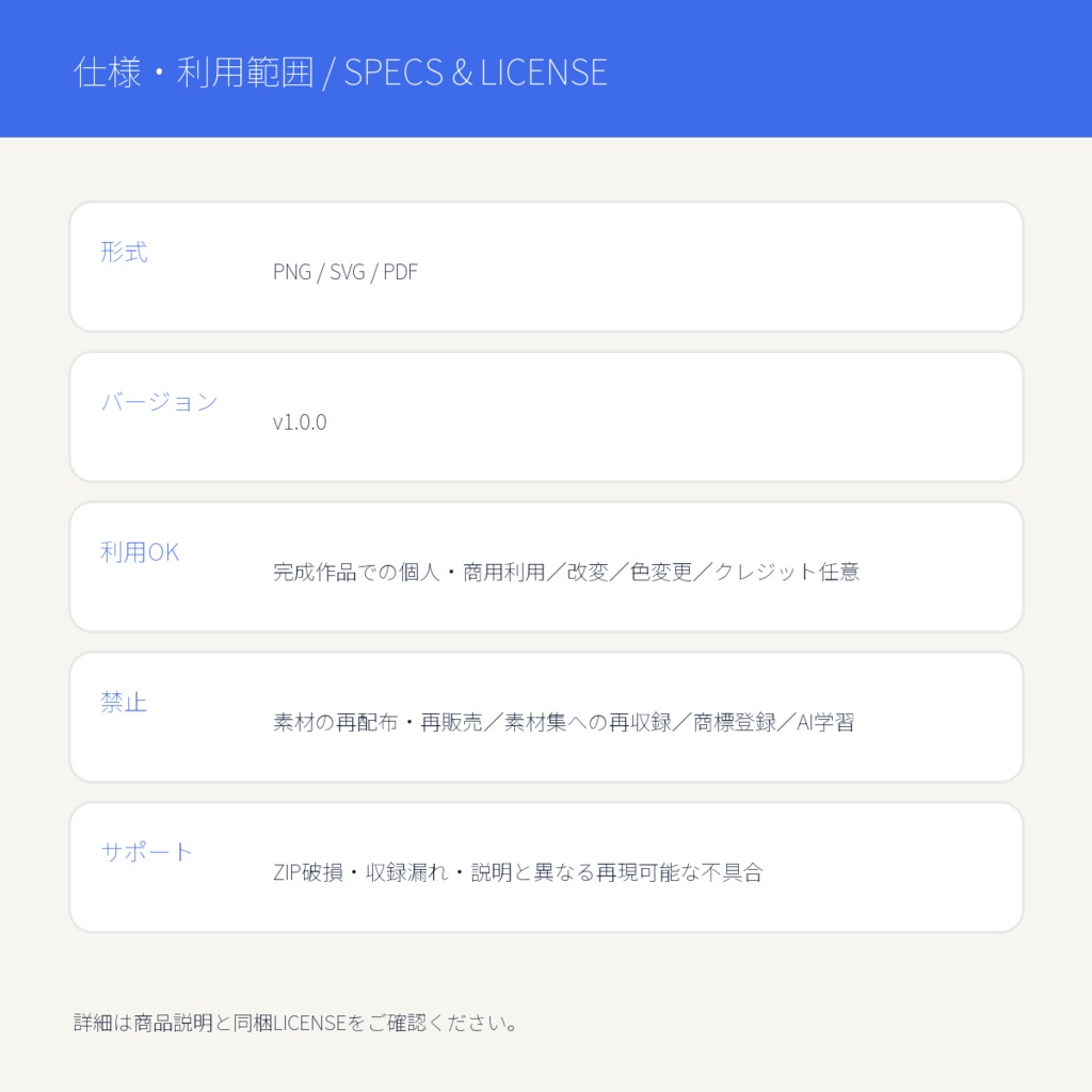 キャラクター紹介カード12種|縦・横/PNG・PDF
